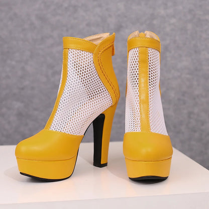Miss Girl's Mesh Ankle Boot Heels