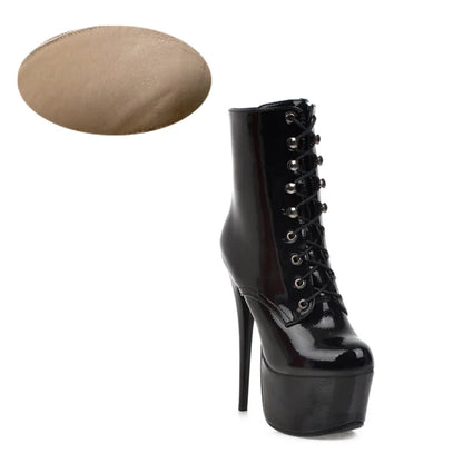 Sexy Slutty Sultry Lace Up Platform Ankle Boot Heels