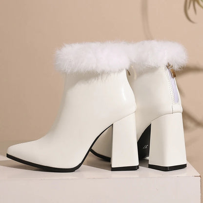 Winter Wonderland Baddie Ankle Boot Heels