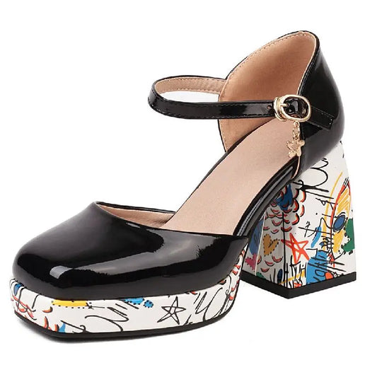Sketchbook Boi Ankle Strap Sandal Heels