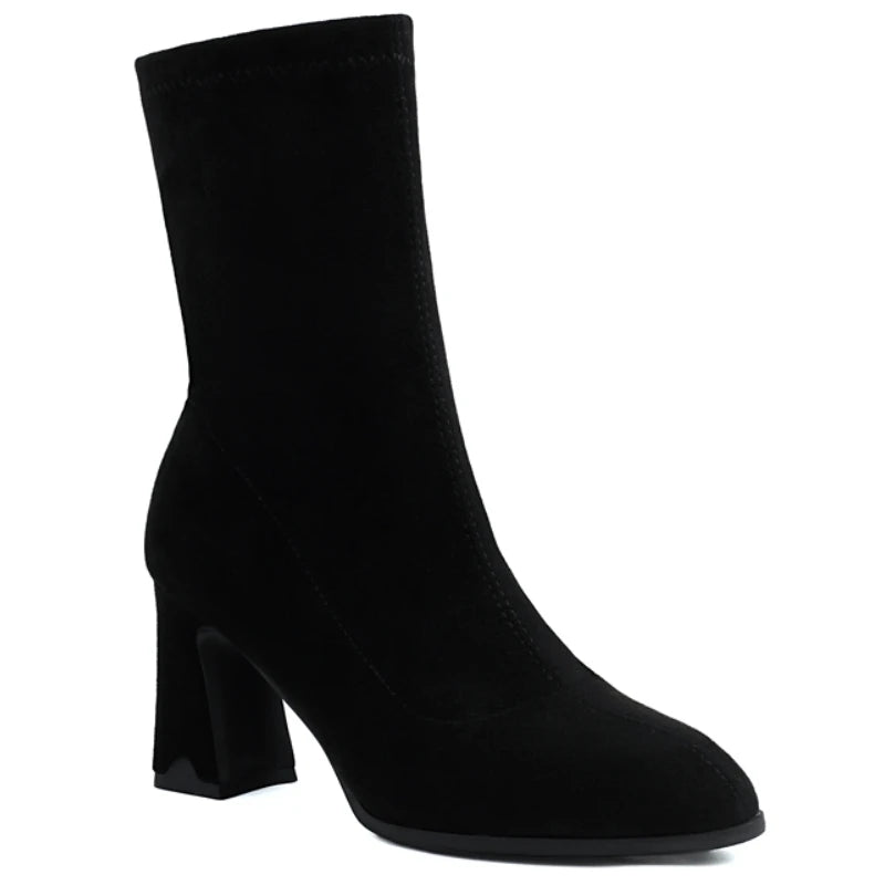 Sock It To Me Ankle Sock Boot Heels