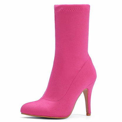 Sugar Sweet Cock Sock Ankle Boot Heels