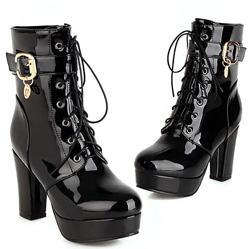 Bodacious Butterfly Buckle Ankle Boot Heels