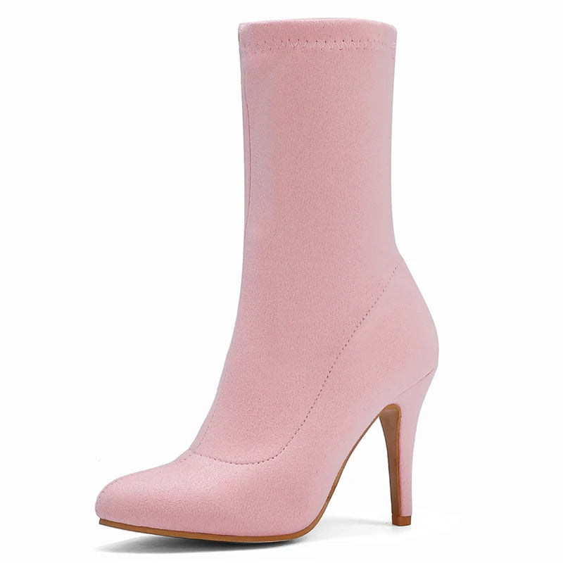 Sugar Sweet Cock Sock Ankle Boot Heels