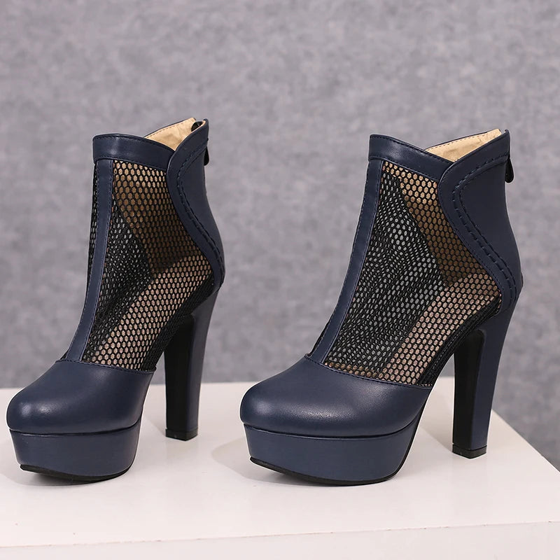 Miss Girl's Mesh Ankle Boot Heels