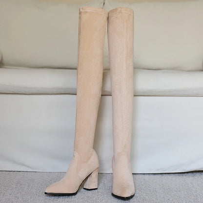 Thumb In Me Thigh High Boot Heels