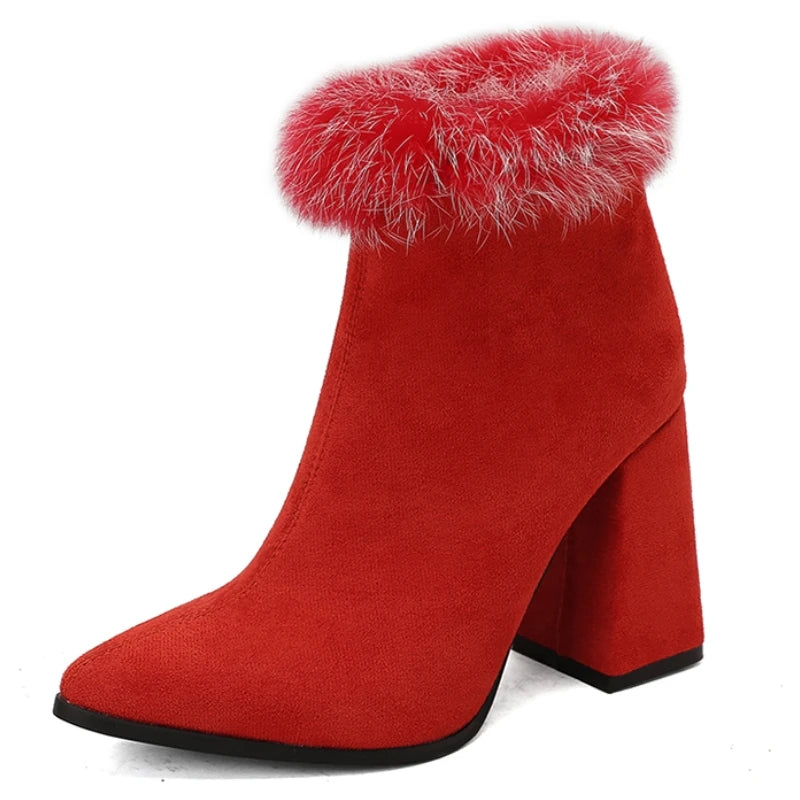 Winter Wonderland Baddie Ankle Boot Heels