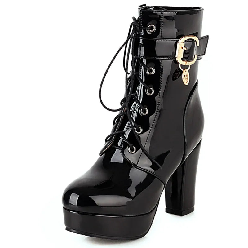 Bodacious Butterfly Buckle Ankle Boot Heels