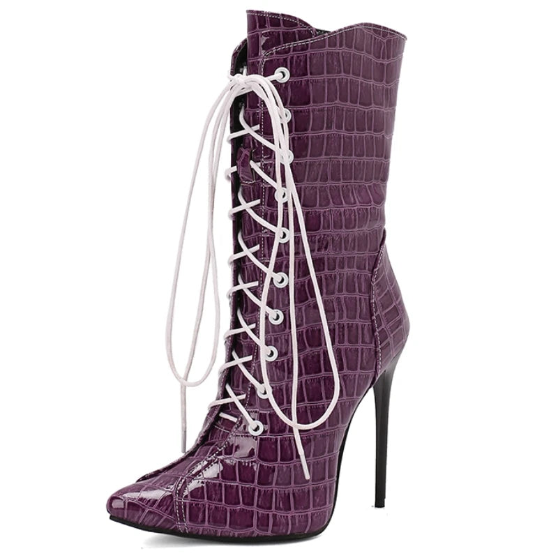 Seductive Snake Ankle Boot Heels