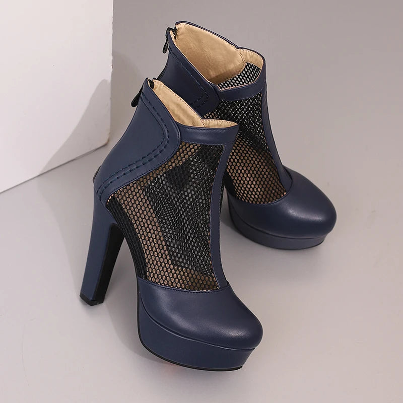 Miss Girl's Mesh Ankle Boot Heels