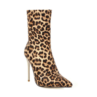 Que Chique Ankle Sock Boot Heels
