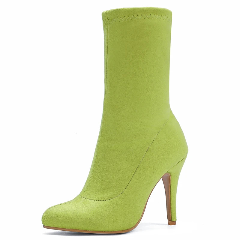 Sugar Sweet Cock Sock Ankle Boot Heels