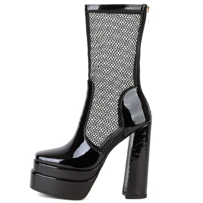 Mama's Mesh Platform Ankle Boot Heels