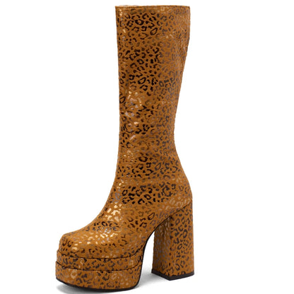 Dick In Me Disco Knee High Boot Heels