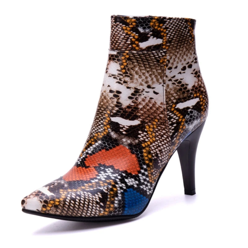 Strutting Sneaky Snake Ankle Boot Heels