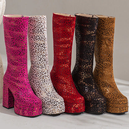 Dick In Me Disco Knee High Boot Heels