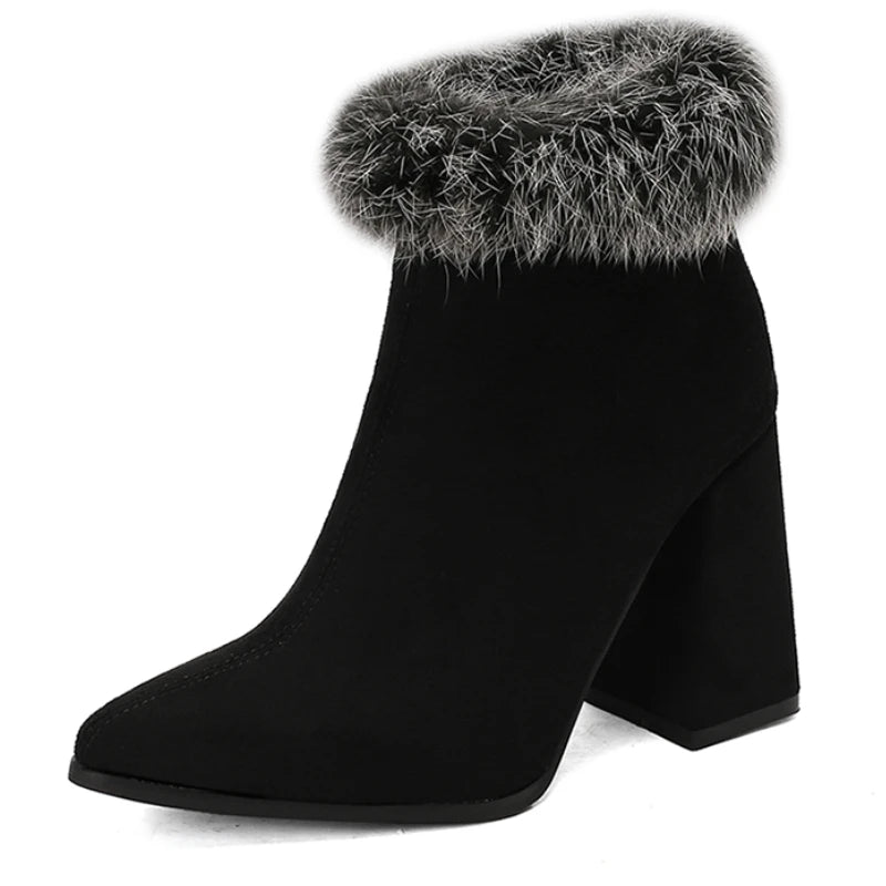 Winter Wonderland Baddie Ankle Boot Heels