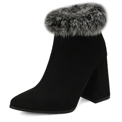 Winter Wonderland Baddie Ankle Boot Heels
