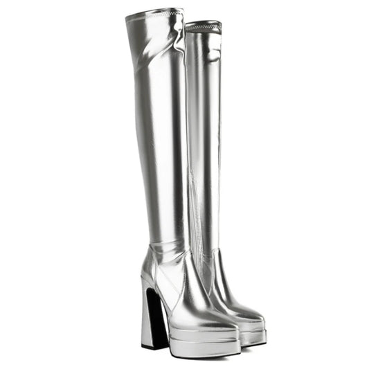 Give Me Groovy Knee High Boot Heels
